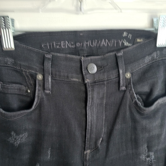 Citizens of Humanity Distressed High Rise Rocket Crop Jeans Size 26 - Picture 4 of 12